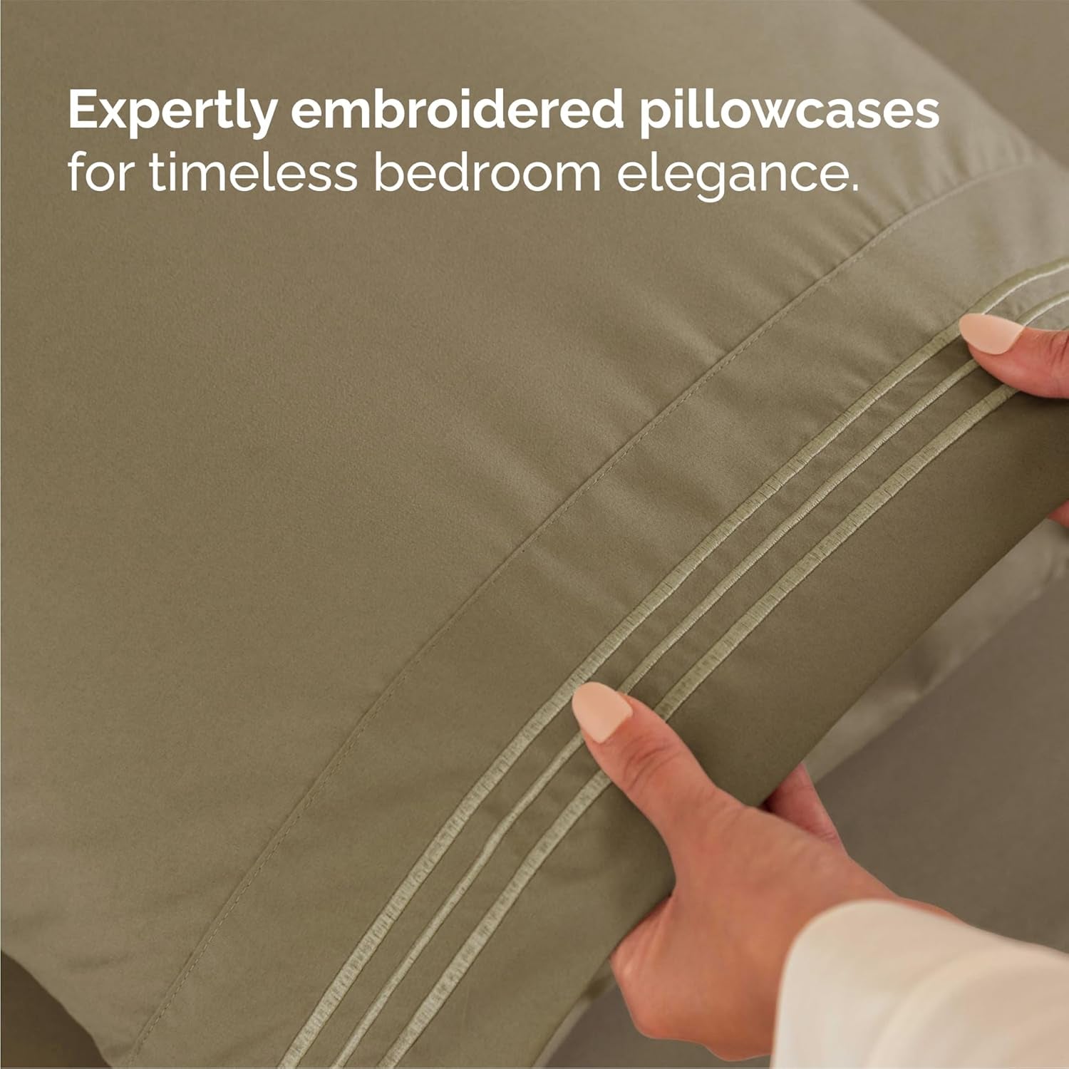 Queen Size 4 Piece Sheet Set - Comfy Breathable & Cooling Sheets - Khaki | Hotel Luxury Bed Sheets for Women & Men, Deep Pockets, Easy-Fit, Extra Soft and Wrinkle Free Sheets, Oeko-Tex Bed Sheet Set