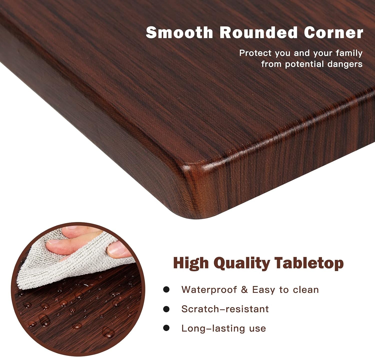 C Shaped End Table, Couch Sofa Side TV Tray for Coffee Snack Laptop, Vintage Bedside Table for Living Room, Bedroom