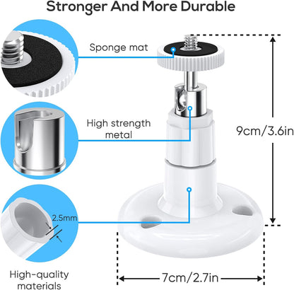 Wall Mount Kit for Wyze Cam Pan V3/ Wyze Cam V4/V3 - 2 Pack White | 360 Degree Swivel Adjustable Bracket, Camera Mount for Wyze Cam Outdoor/Indoor Accessories, Others Camera with Same Interface