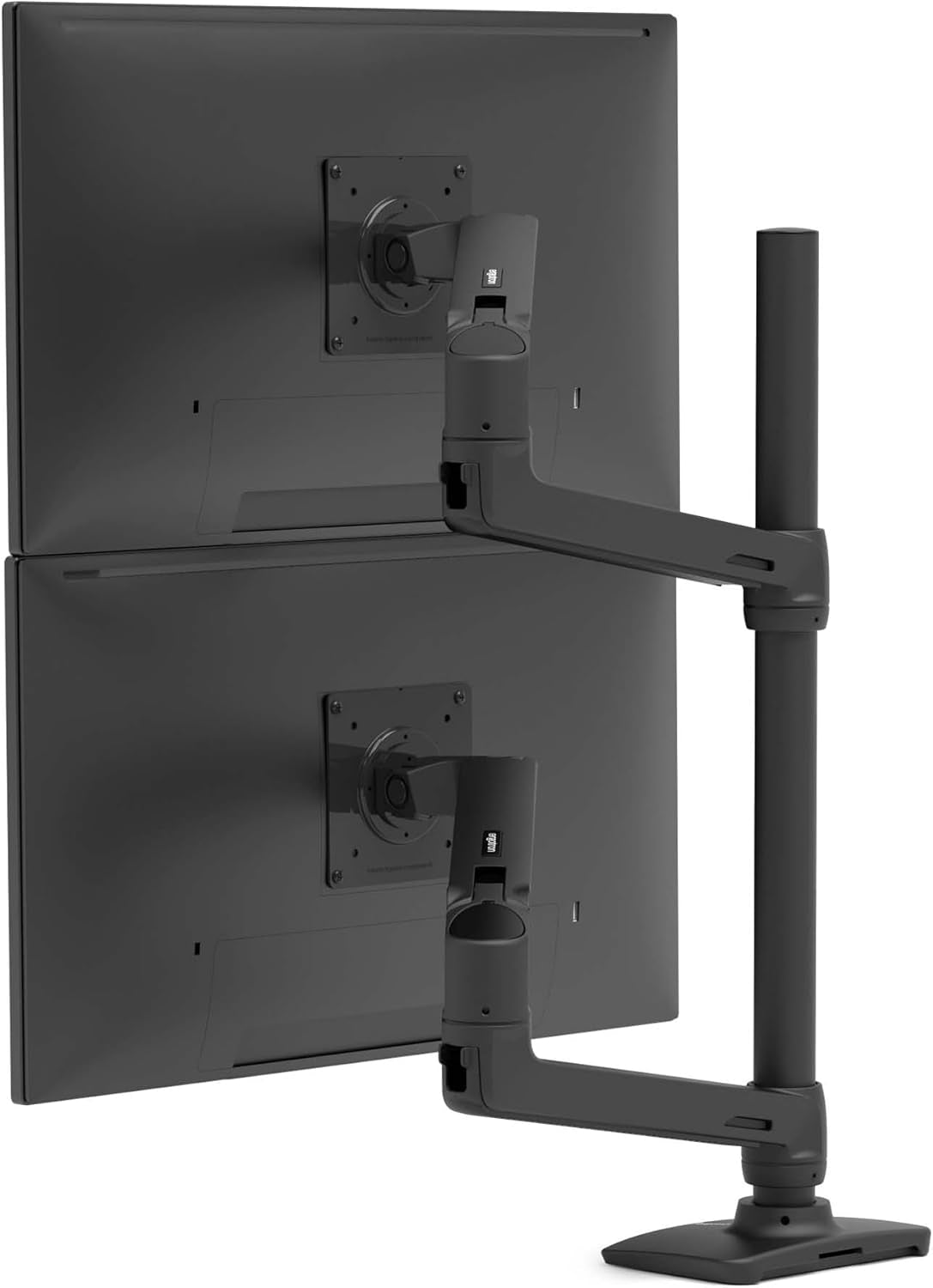 Ergotron – LX Vertical Stacking Dual Monitor Arm, VESA Desk Mount – for 2 Monitors up to 40 Inches, 7 to 22 Lbs Each – Tall Pole, Matte Black