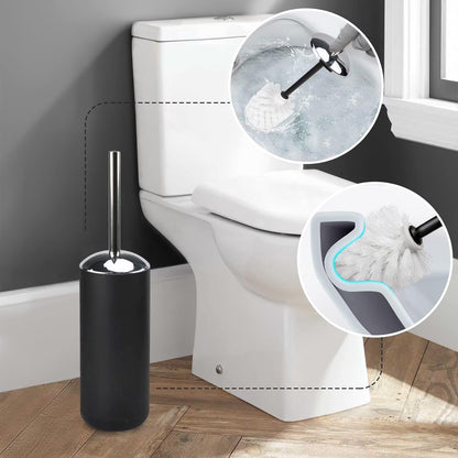 6 Plastic Bathroom Linen & Accessory Set, Black
