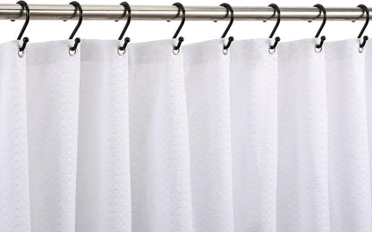 Metal Shower Curtain Hooks, Rust Proof Shower Curtain Rings, Black Shower Curtain Hooks for Bathroom, S Shaped Decorative Shower Hooks Hangers for Shower Curtain Rod,Set of 12