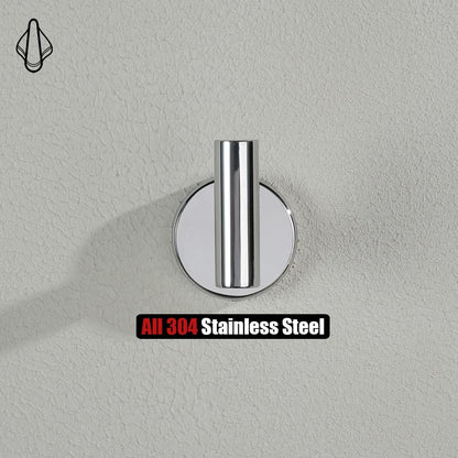 Chrome Bathroom Towel Hook, 304 Stainless Steel Coat Robe Clothes Hook for Bathroom Kitchen Garage Wall Mounted (Pack of 2), TH100-CH-P2