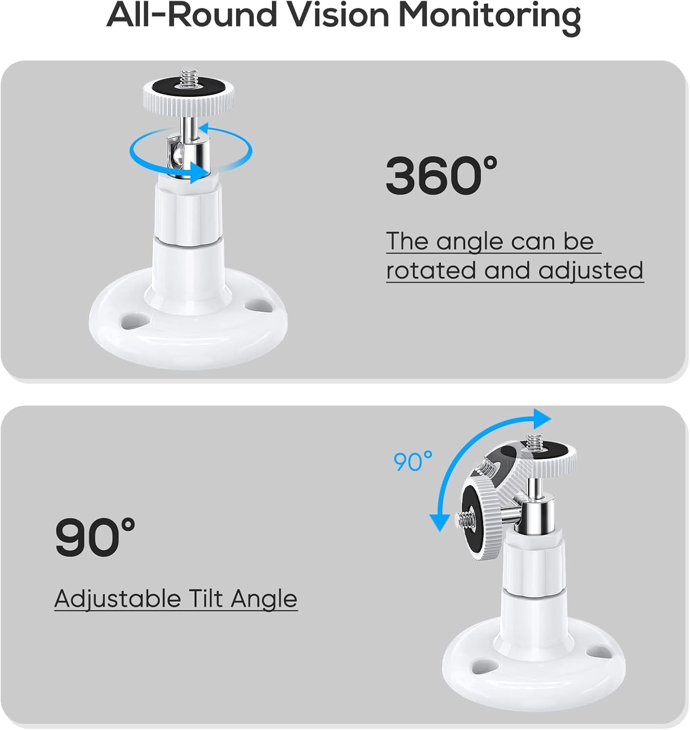 Wall Mount Kit for Wyze Cam Pan V3/ Wyze Cam V4/V3 - 2 Pack White | 360 Degree Swivel Adjustable Bracket, Camera Mount for Wyze Cam Outdoor/Indoor Accessories, Others Camera with Same Interface
