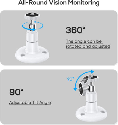 Wall Mount Kit for Wyze Cam Pan V3/ Wyze Cam V4/V3 - 2 Pack White | 360 Degree Swivel Adjustable Bracket, Camera Mount for Wyze Cam Outdoor/Indoor Accessories, Others Camera with Same Interface
