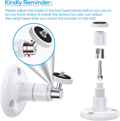 Wall Mount Kit for Wyze Cam Pan V3/ Wyze Cam V4/V3 - 2 Pack White | 360 Degree Swivel Adjustable Bracket, Camera Mount for Wyze Cam Outdoor/Indoor Accessories, Others Camera with Same Interface