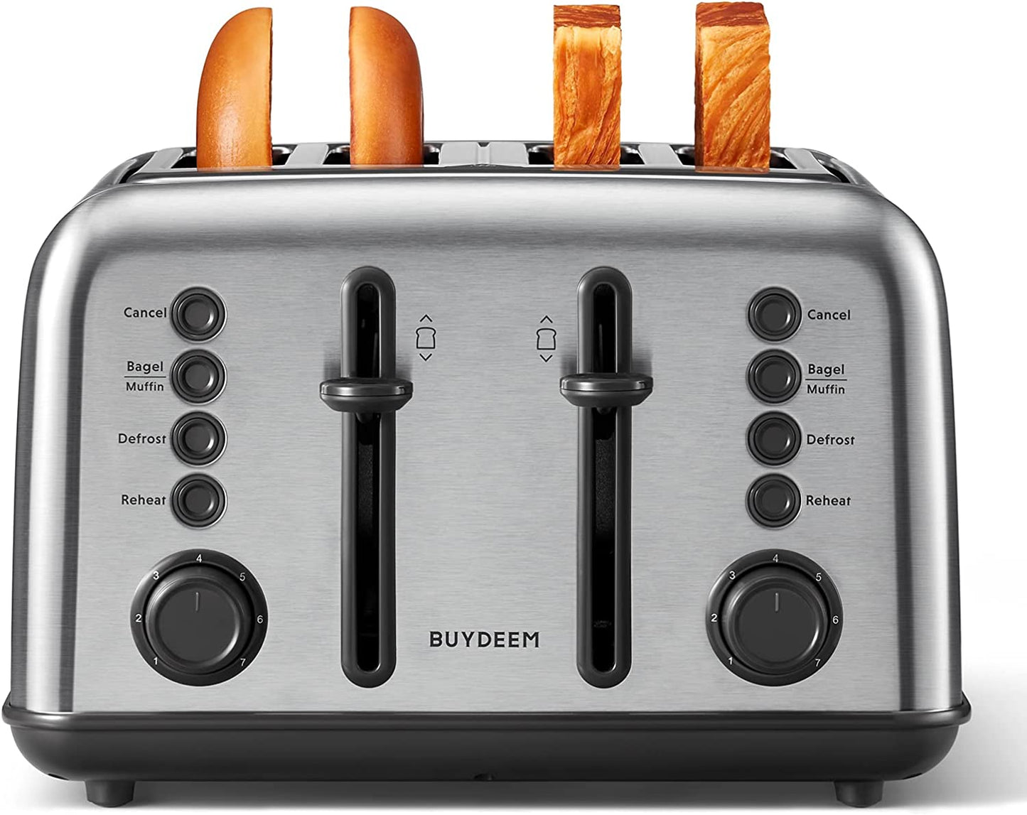 DT640 4-Slice Toaster, Extra Wide Slots, Retro Stainless Steel with High Lift Lever, Bagel and Muffin Function, Removal Crumb Tray, 7-Shade Settings, Stainless Steel