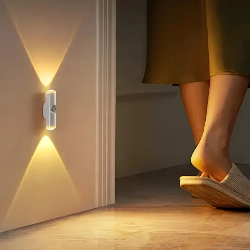 LED Wall Magnetic Motion Sensor Night Light USB Rechargeable with Smart Sensor for Indoor Hallway Stairs Bedroom