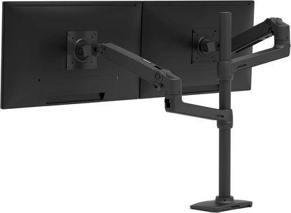 Ergotron – LX Vertical Stacking Dual Monitor Arm, VESA Desk Mount – for 2 Monitors up to 40 Inches, 7 to 22 Lbs Each – Tall Pole, Matte Black