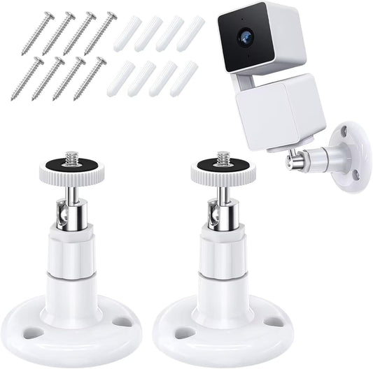 Wall Mount Kit for Wyze Cam Pan V3/ Wyze Cam V4/V3 - 2 Pack White | 360 Degree Swivel Adjustable Bracket, Camera Mount for Wyze Cam Outdoor/Indoor Accessories, Others Camera with Same Interface