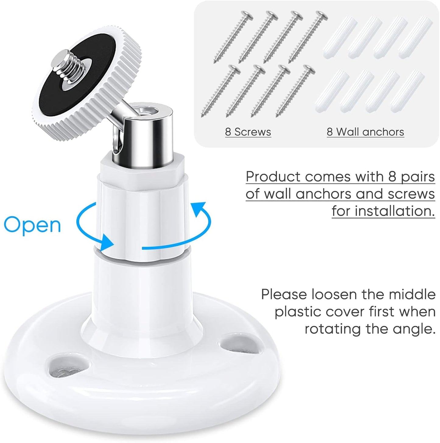 Wall Mount Kit for Wyze Cam Pan V3/ Wyze Cam V4/V3 - 2 Pack White | 360 Degree Swivel Adjustable Bracket, Camera Mount for Wyze Cam Outdoor/Indoor Accessories, Others Camera with Same Interface