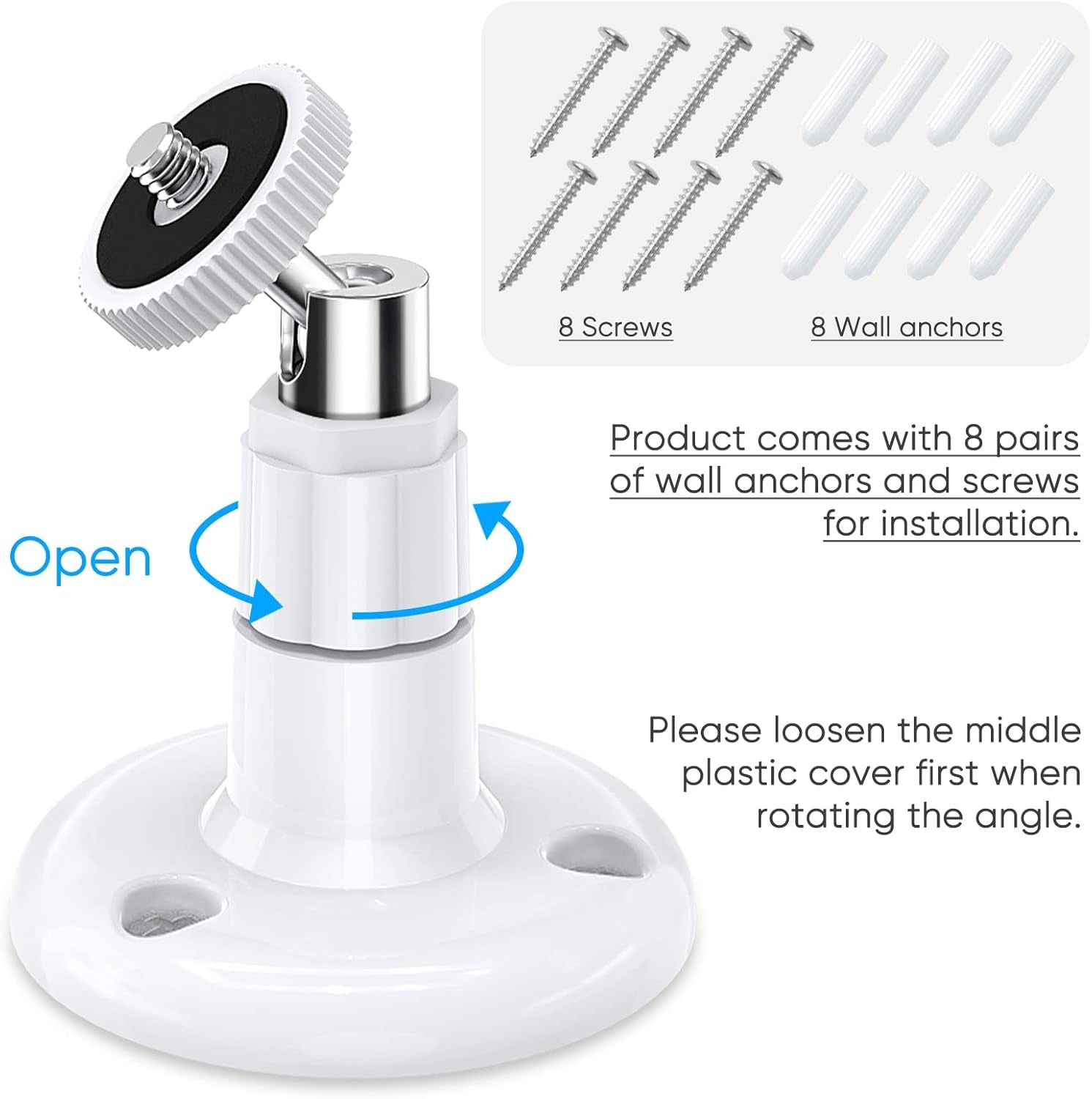 Wall Mount Kit for Wyze Cam Pan V3/ Wyze Cam V4/V3 - 2 Pack White | 360 Degree Swivel Adjustable Bracket, Camera Mount for Wyze Cam Outdoor/Indoor Accessories, Others Camera with Same Interface
