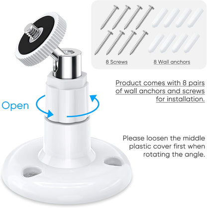 Wall Mount Kit for Wyze Cam Pan V3/ Wyze Cam V4/V3 - 2 Pack White | 360 Degree Swivel Adjustable Bracket, Camera Mount for Wyze Cam Outdoor/Indoor Accessories, Others Camera with Same Interface