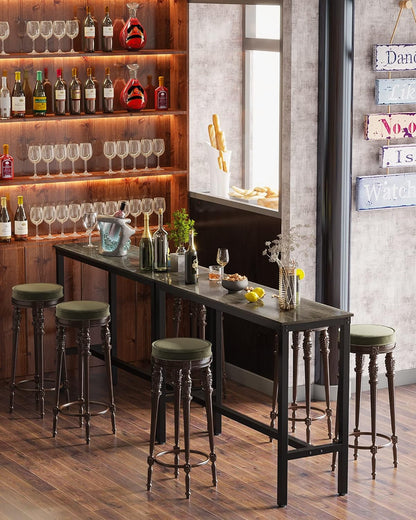 Bar Table, Bar Height Pub Table, High Top Cocktail Table for Kitchen Dining | 47.24" Rectangular Bar High Table for Kitchen Nook, Home Bar, Living Room, Bistro, Pub, Party, Sturdy Metal Frame