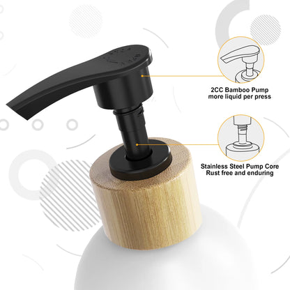 Glass Soap Dispenser Set, Contains Hand Soap and Dish Soap Dispenser(Black & White)