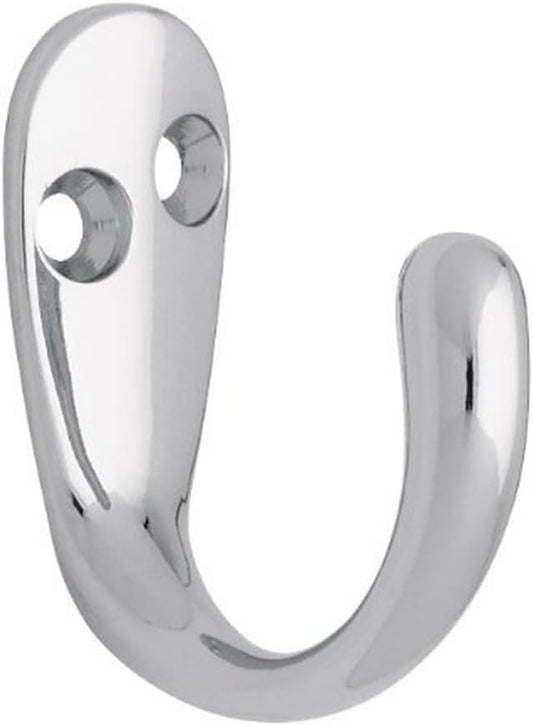 Hardware B59103Z-CHR-C Single Prong Robe Hook, Polished Chrome