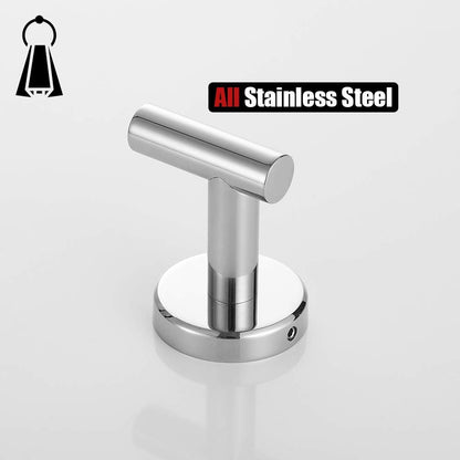 Chrome Bathroom Towel Hook, 304 Stainless Steel Coat Robe Clothes Hook for Bathroom Kitchen Garage Wall Mounted (Pack of 2), TH100-CH-P2