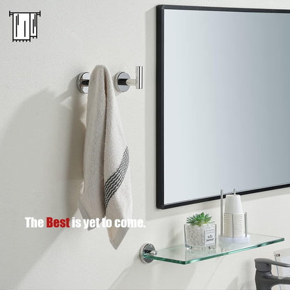 Chrome Bathroom Towel Hook, 304 Stainless Steel Coat Robe Clothes Hook for Bathroom Kitchen Garage Wall Mounted (Pack of 2), TH100-CH-P2