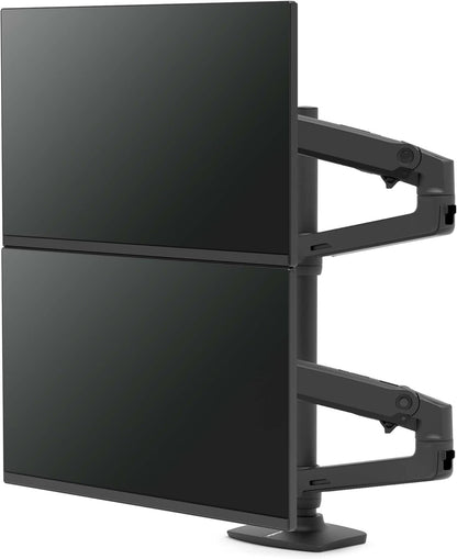 Ergotron – LX Vertical Stacking Dual Monitor Arm, VESA Desk Mount – for 2 Monitors up to 40 Inches, 7 to 22 Lbs Each – Tall Pole, Matte Black