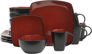 Soho Lounge Square 16-Piece Dinnerware Set - Red